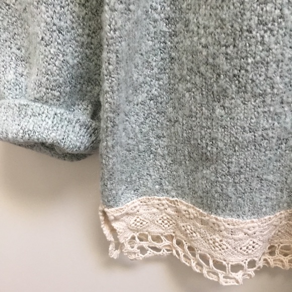 Sanctuary baby light blue cream lace boho sweater farmhouse shirt Nordstrom - Picture 3 of 4